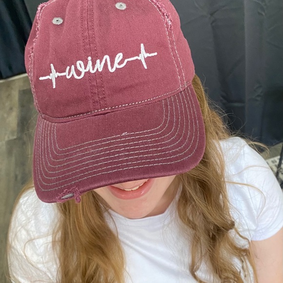 Distressed Wine lifeline hat - Picture 1 of 3